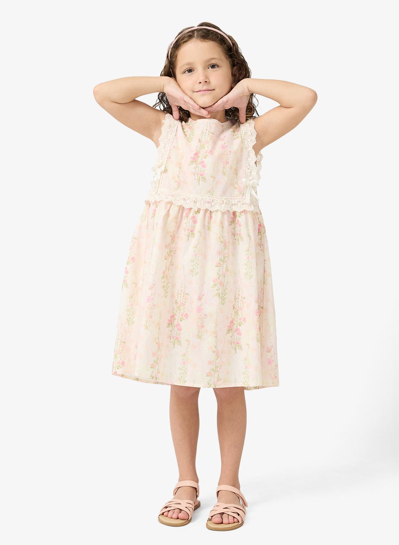 Pinata Floral Print Lace Summer Dress - Image 1